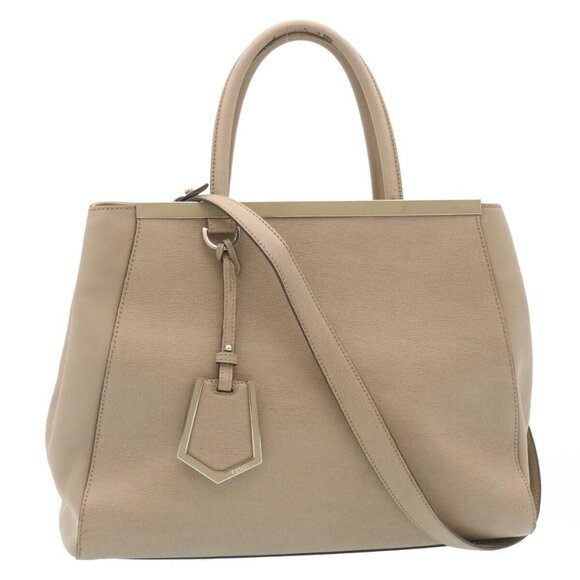 FENDI Hand Bag Leather 2way Shoulder Bag Gray Auth am2118g - Picture 1 of 15